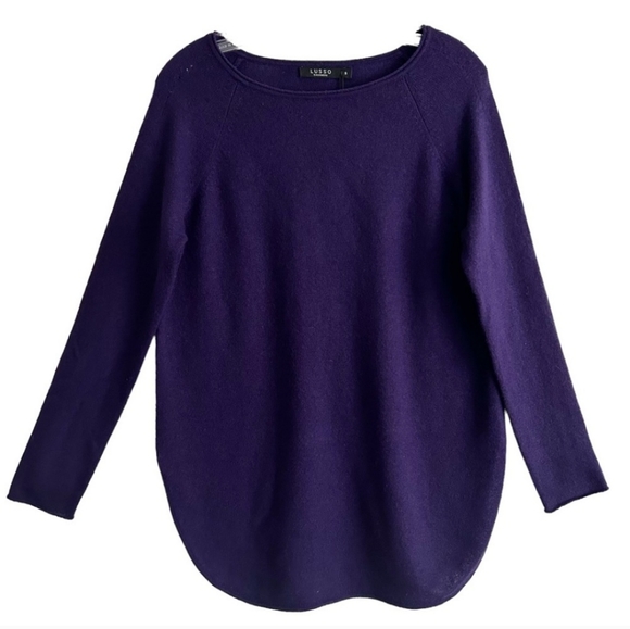 lusso Sweaters - Lusso Cashmere Purple Tunic Sweater XL